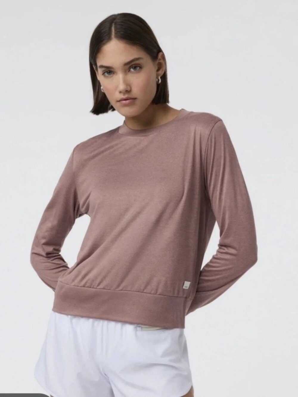Vuori Women’s Daydream Crew Rop Mauve Long-Sleeve Tee Size M